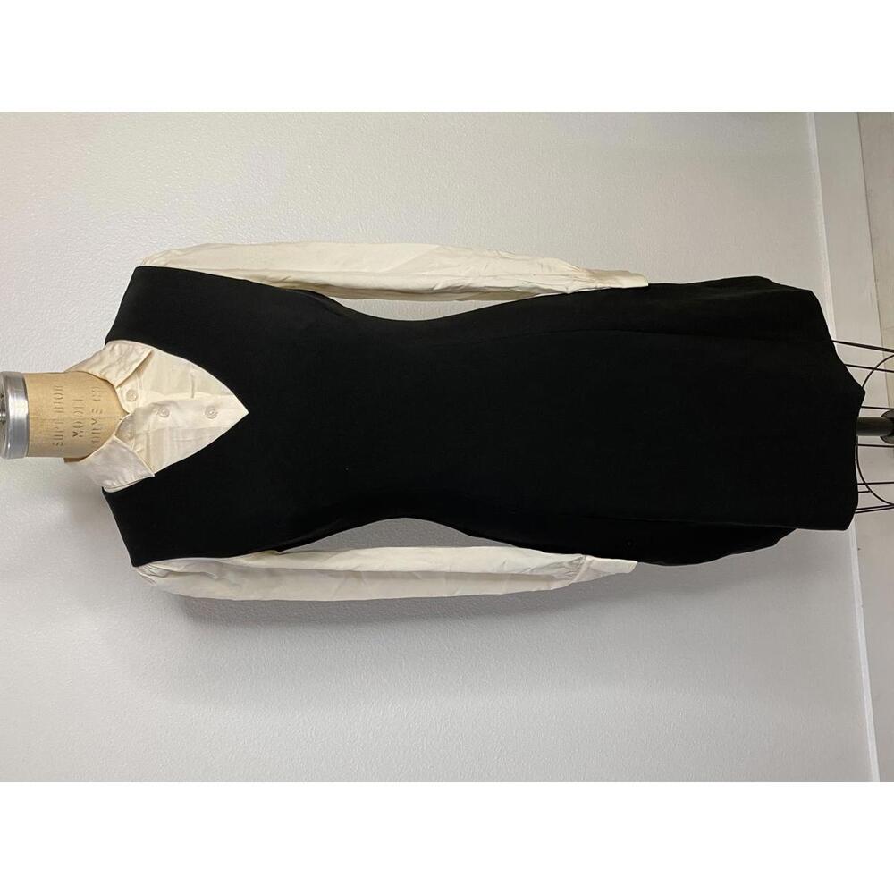 Kate Spade New York Rare Cream + Black Silk  Collard Button Down Dress  Size S